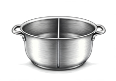 split pot: cooking pot with a divider